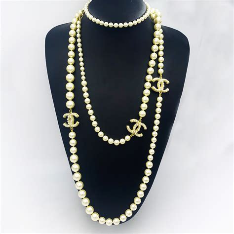 chanel pearl necklace|genuine chanel necklace.